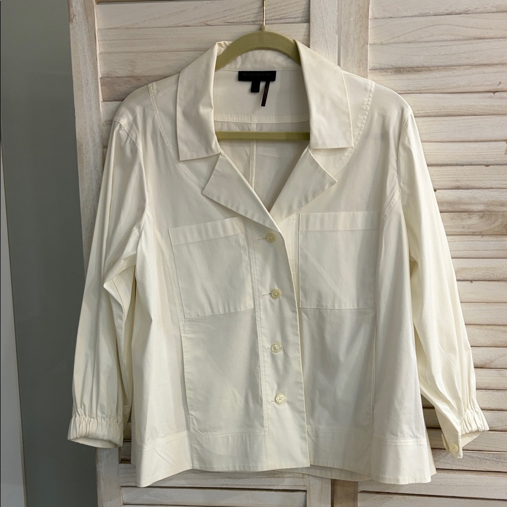 Donna Karan White Button Down Lightweight Cotton … - image 1